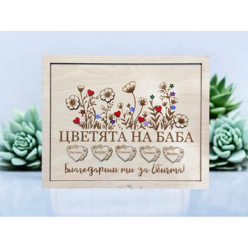 ЗА БАБА РАМКА ЦВЕТЯТА НА БАБА