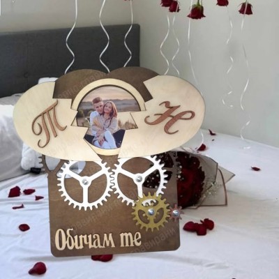 Механична картичка Обичам те