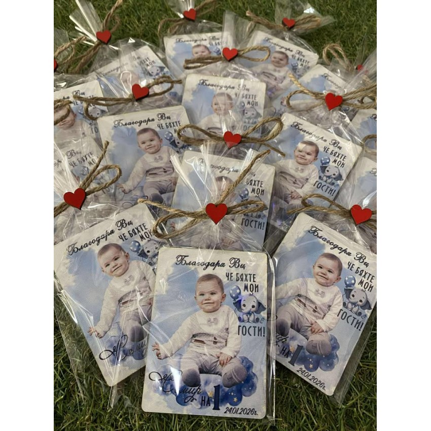 Магнит за рожден ден със снимка слонче