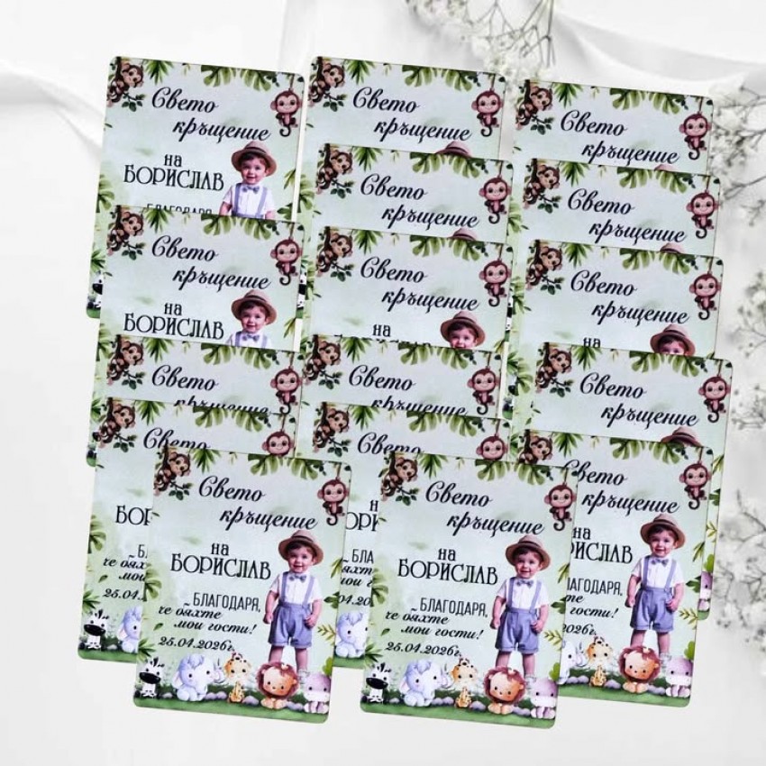 Подаръче за гости за кръщене магнит със снимка 