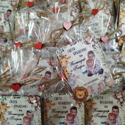 Магнит със снимка за кръщене подаръче за гости