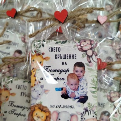 Магнит със снимка за кръщене подаръче за гости