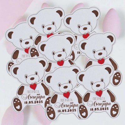 Магнитче за погача мече подаръче за гости 