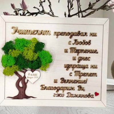 Рамка за учител със скандинавски мъх 